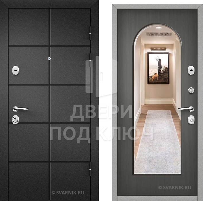 Металлическая входная дверь с зеркалом на дачу ДПК-10525
