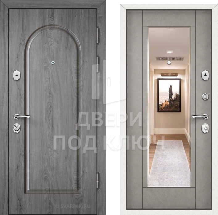 Входная дверь с зеркалом в квартиру ДПК-10330